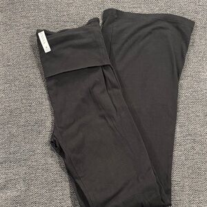 Zenana Black Foldover Waist Yoga Pants